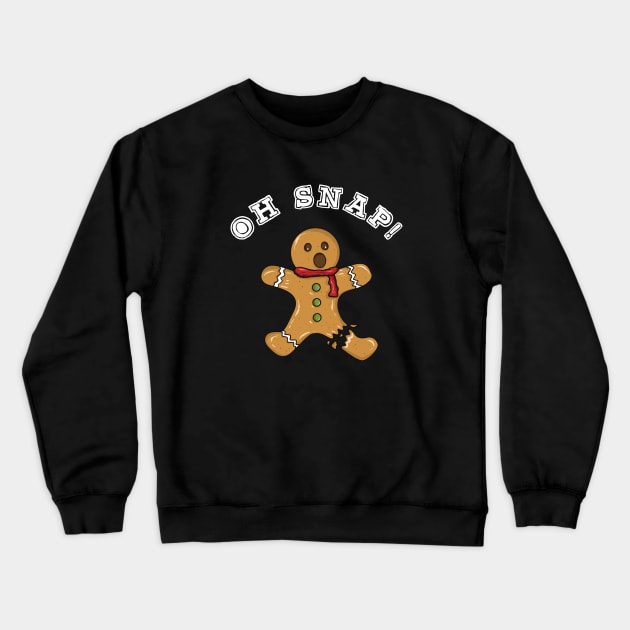 Oh Snap! Gingerbread Man with Broken Leg Crewneck Sweatshirt by jpmariano